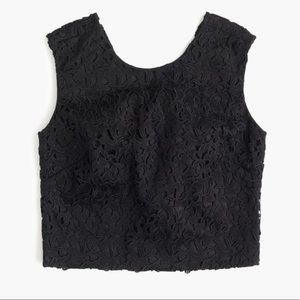 NWT J. Crew Collection Black Lace Crop Top